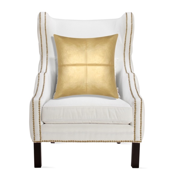 Luxury HomeElegant Gold Faux Leather Luxe Throw Pillow Cover